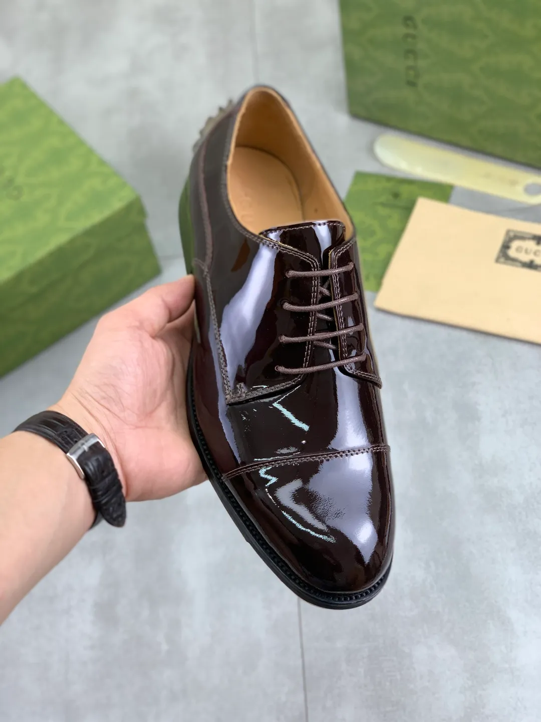 Men's men's shoes 💰P640 [New style] Water dyed cowhide 💰💎💎💎 [Gucci] GUCCI high-end men's formal business leather shoes, original order 1:1! Original imported high-end open-edge beaded calfskin, original metal buckle, imported first-layer cowhide lining for feet. Original high-end outsole, men's shoe size: 39-44 (45 customized) 2️⃣ colors available